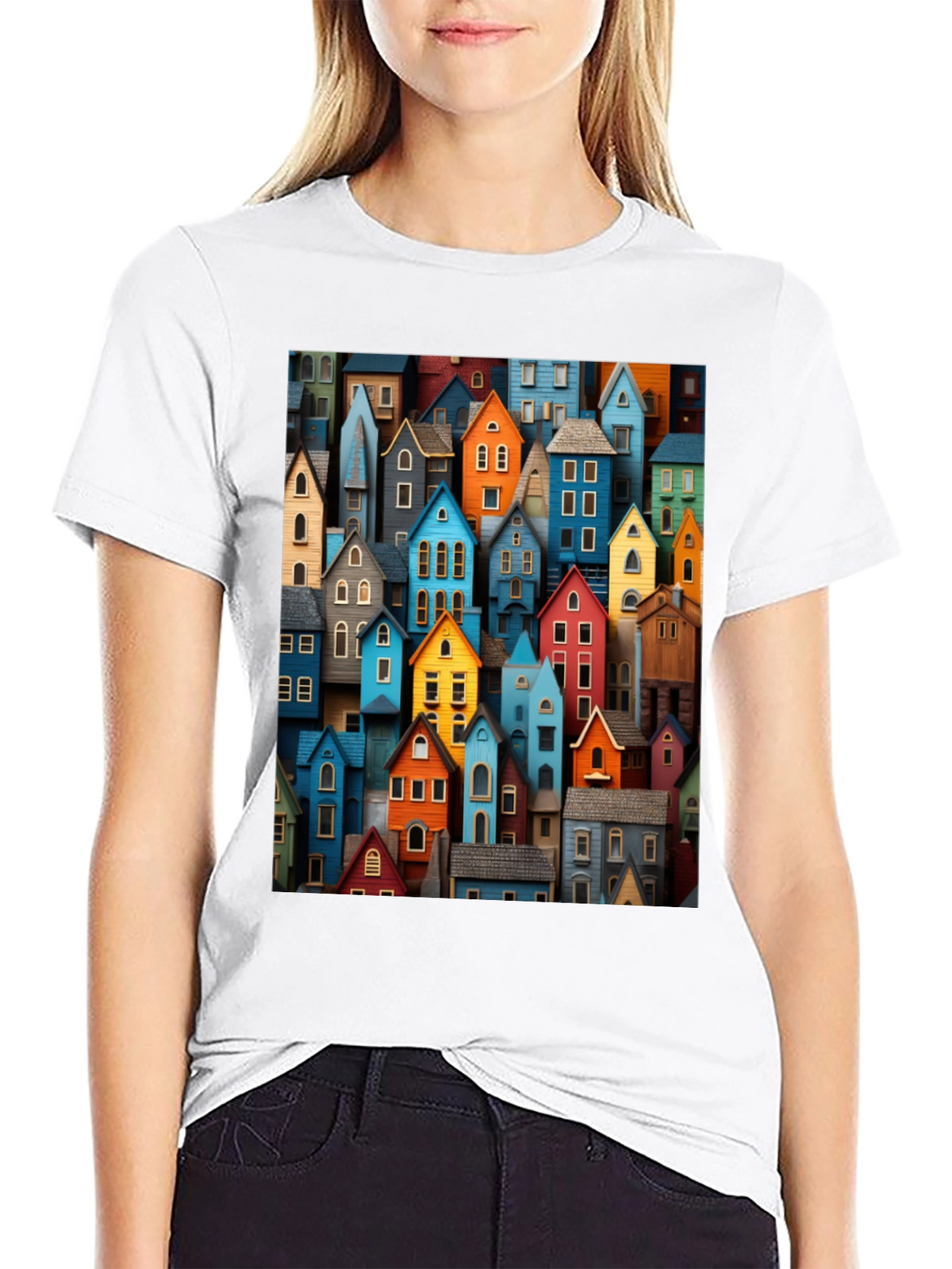 Colorful Houses Graphic T-Shirt