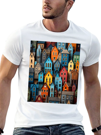 Colorful Houses Graphic T-Shirt