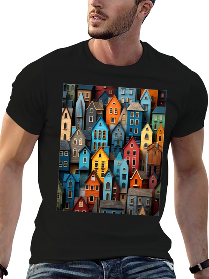 Colorful Houses Graphic T-Shirt