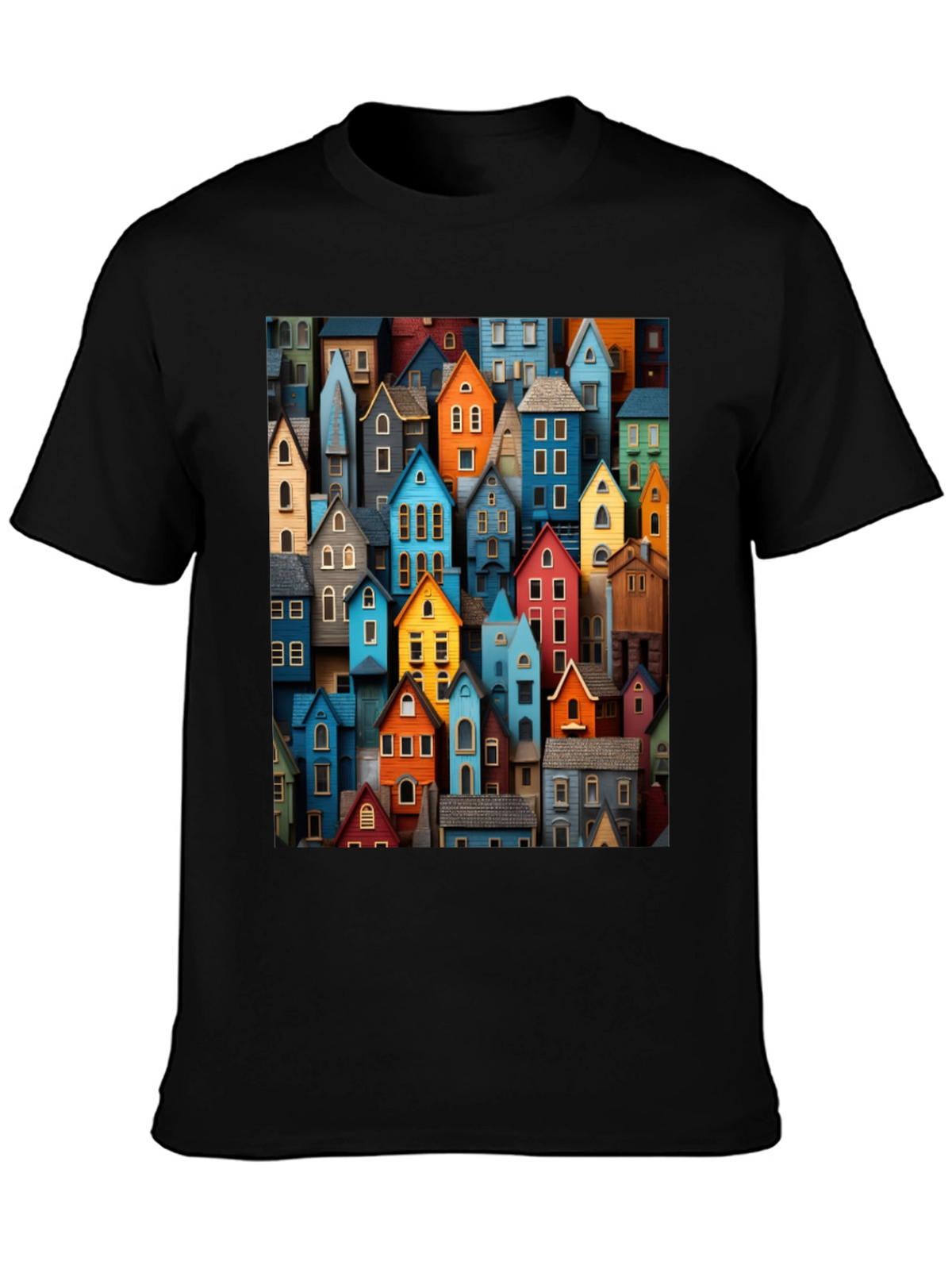 Colorful Houses Graphic T-Shirt