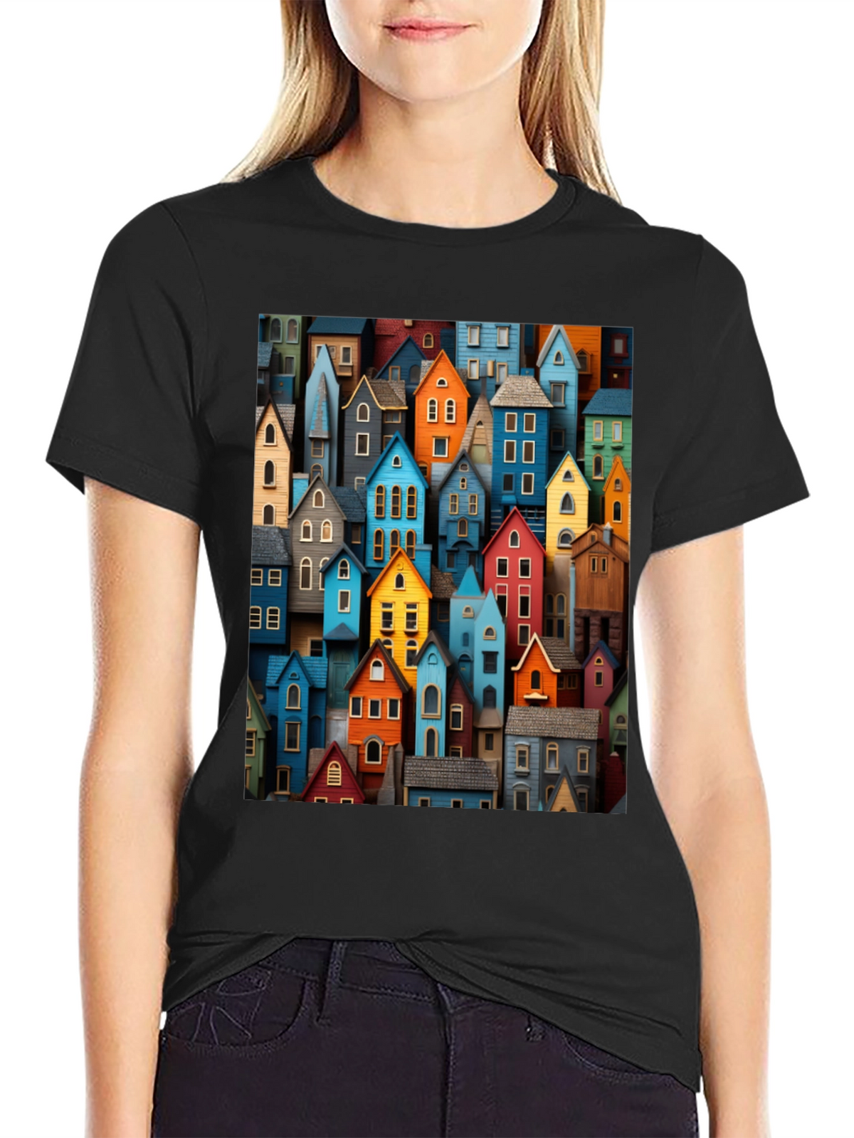 Colorful Houses Graphic T-Shirt