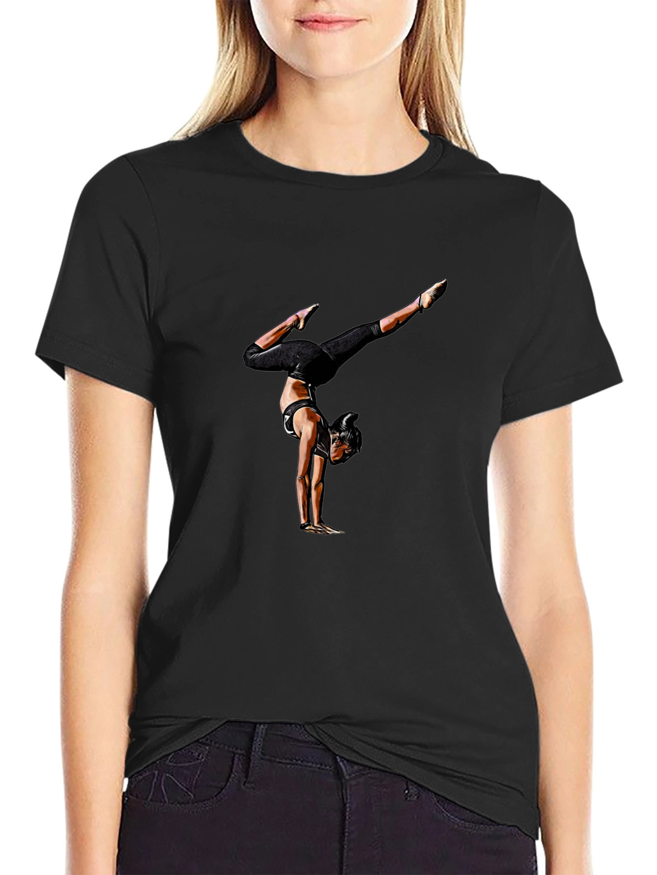 Gymnast Graphic Tee - Mens Black Shirt