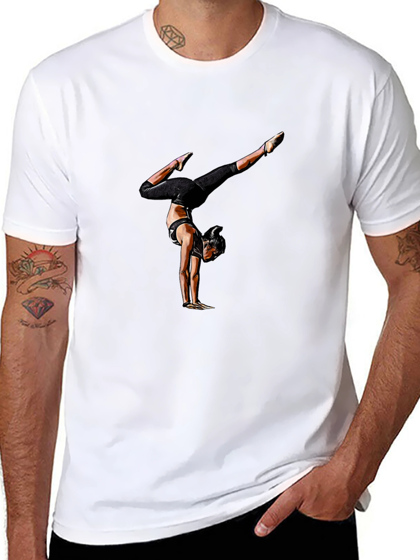 Gymnast Graphic Tee - Mens Black Shirt
