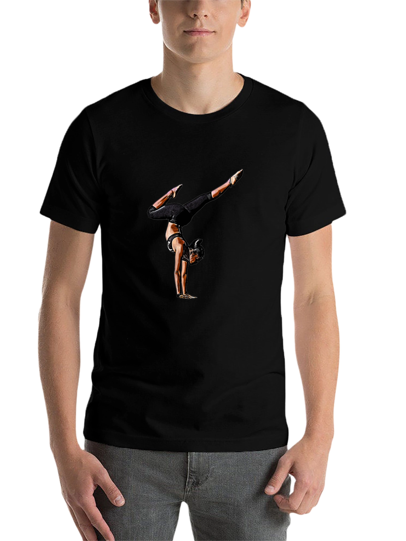 Gymnast Graphic Tee - Mens Black Shirt