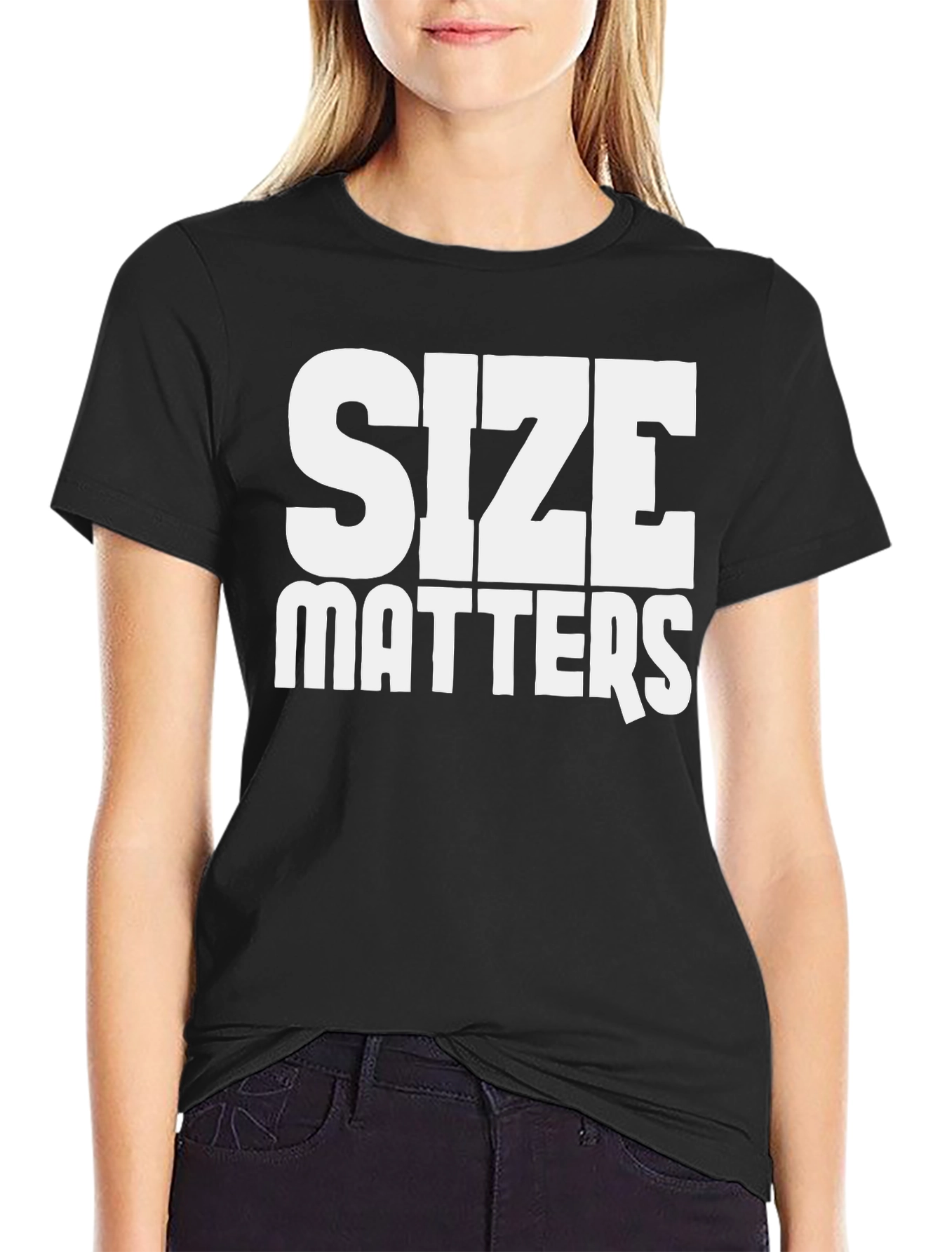Size Matters Bold Graphic Tee - Black