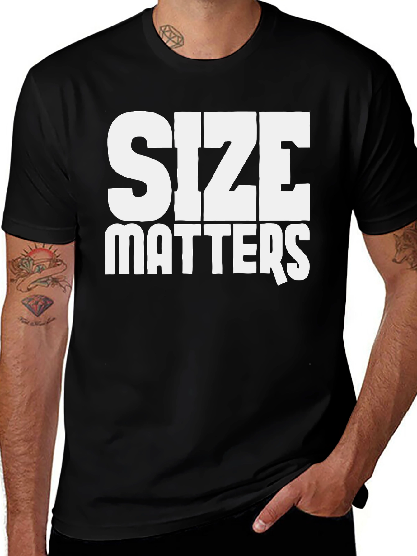 Size Matters Bold Graphic Tee - Black