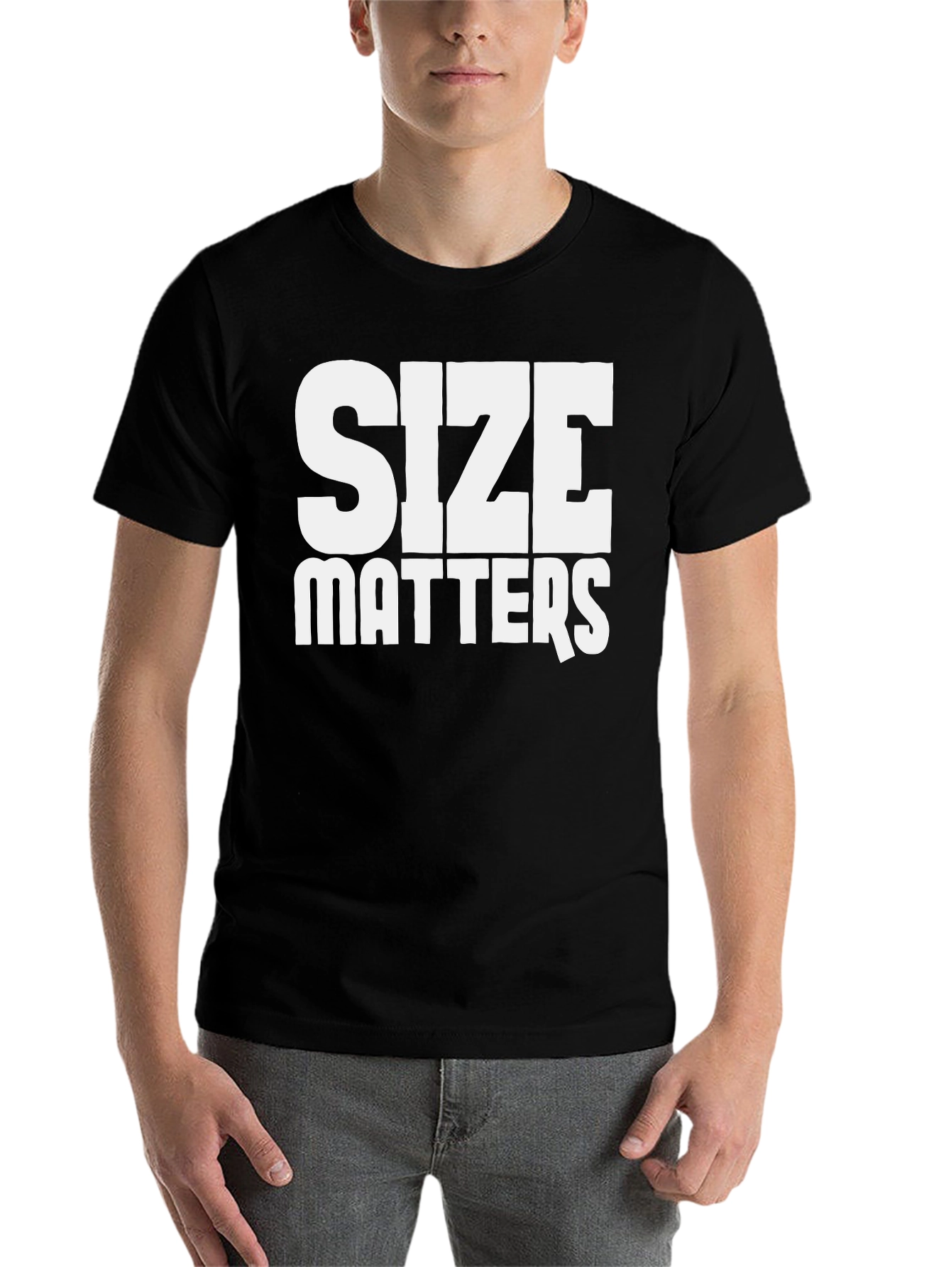 Size Matters Bold Graphic Tee - Black