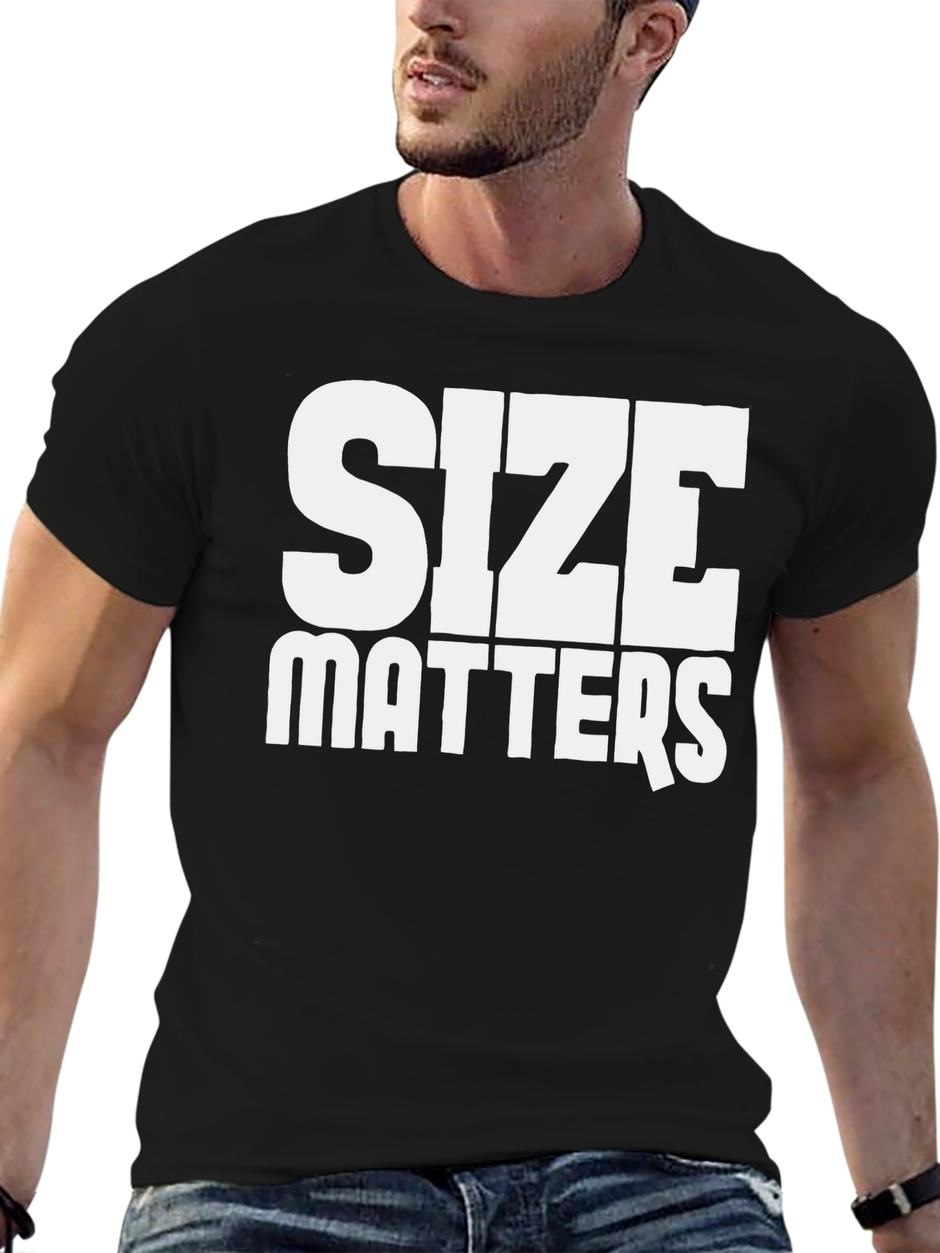 Size Matters Bold Graphic Tee - Black