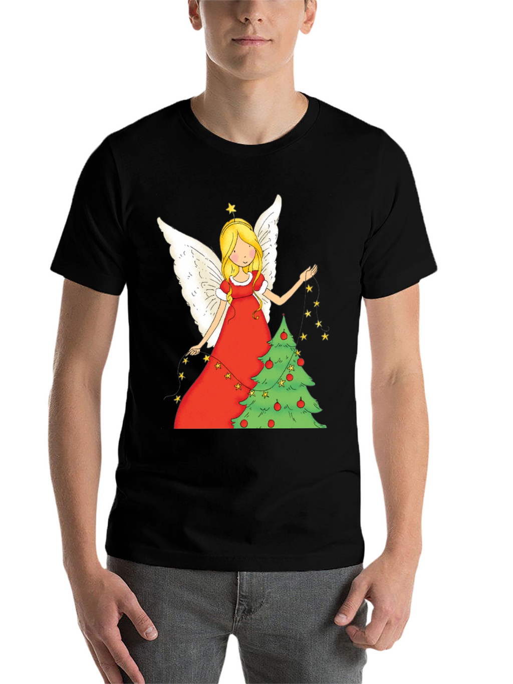 Festive Christmas Angel Graphic Tee