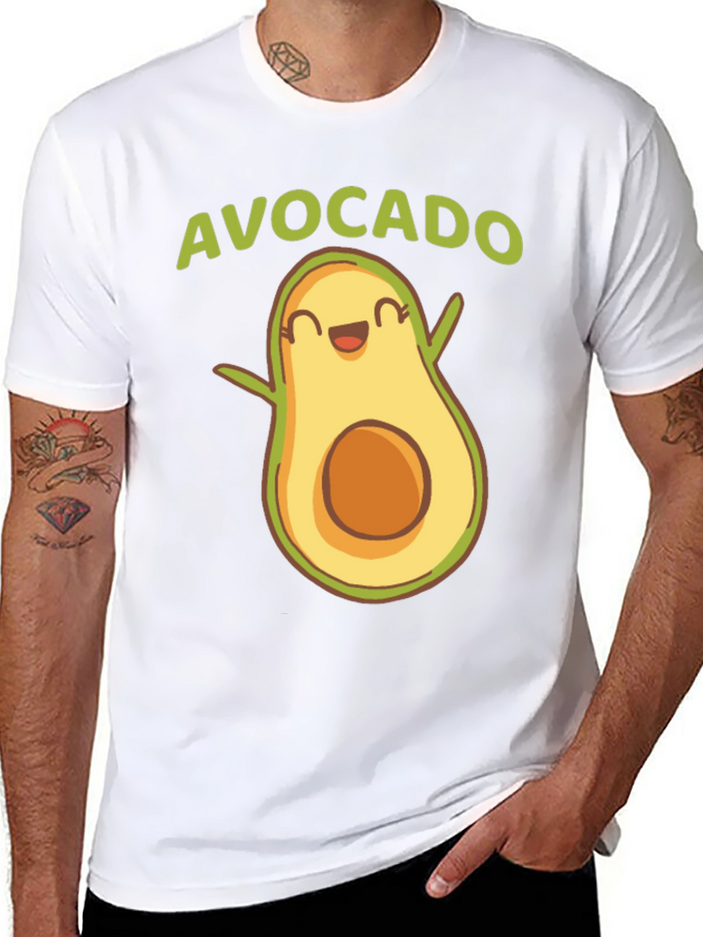 Cute Avocado Graphic Tee - Fun Foodie T-Shirt