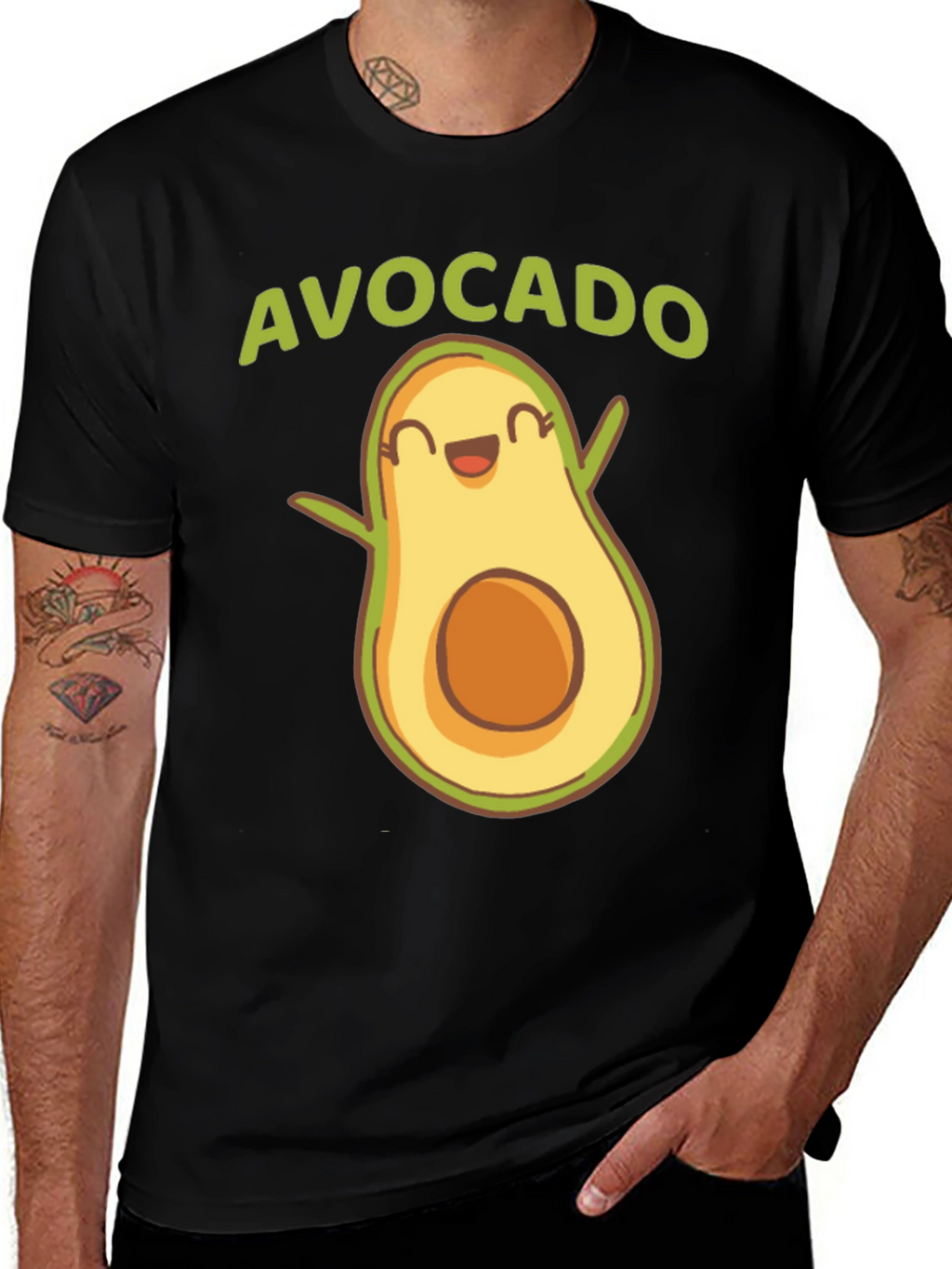 Cute Avocado Graphic Tee - Fun Foodie T-Shirt