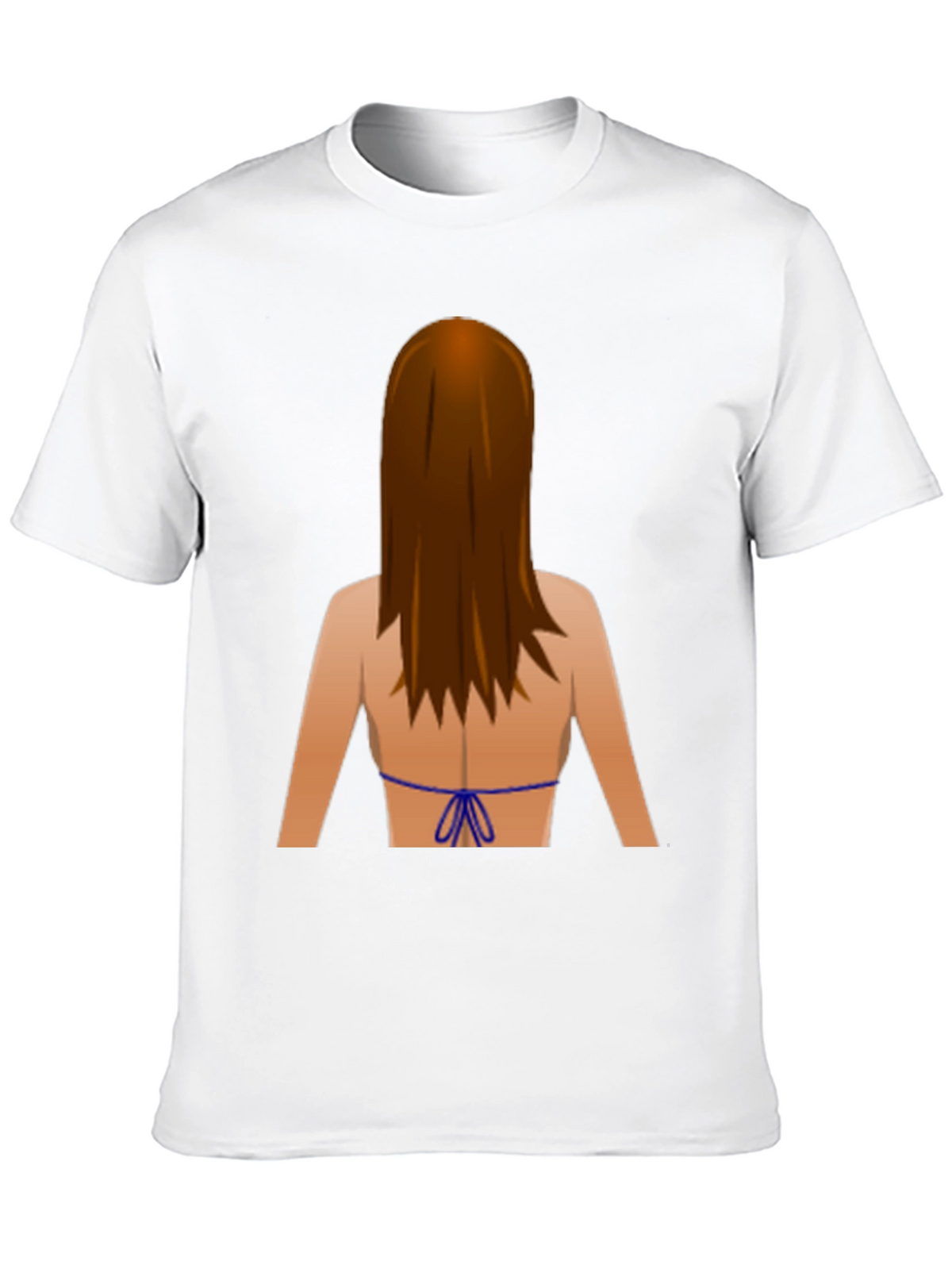 Emoji Bikini Back Print Black T-Shirt