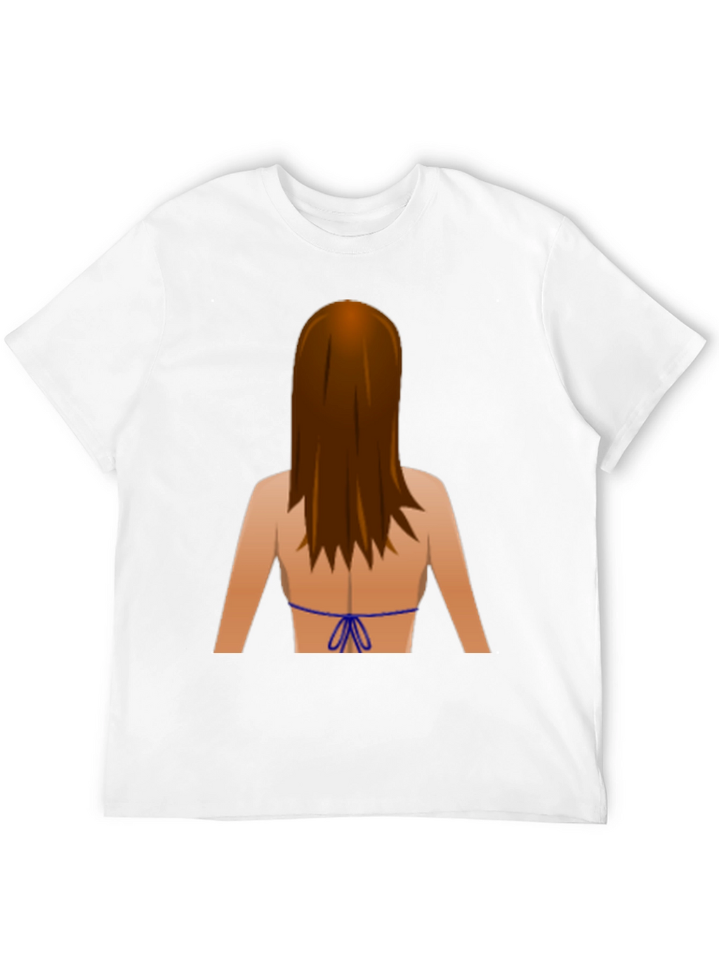 Emoji Bikini Back Print Black T-Shirt