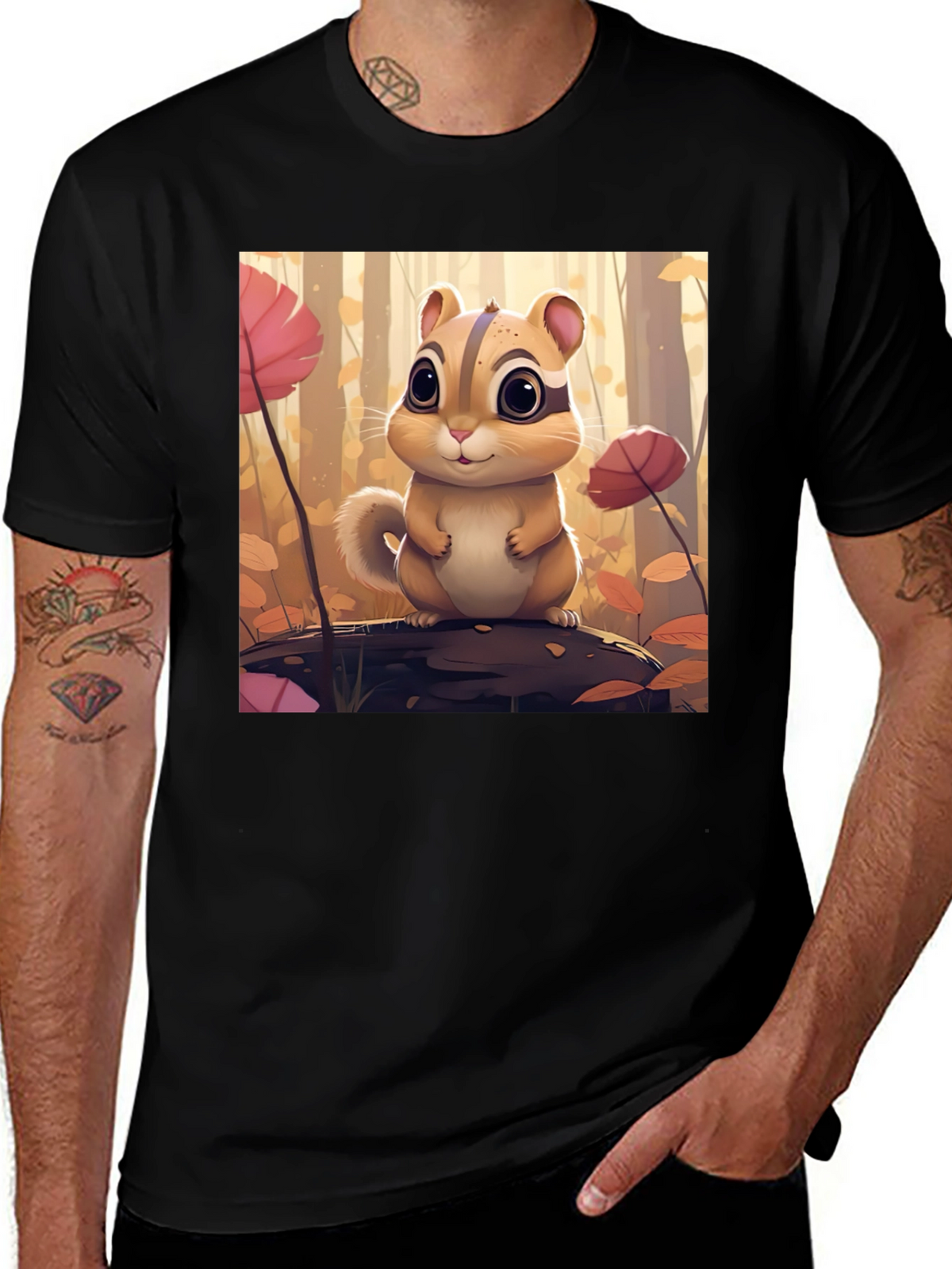 Cute Chipmunk T-Shirt - Forest Theme