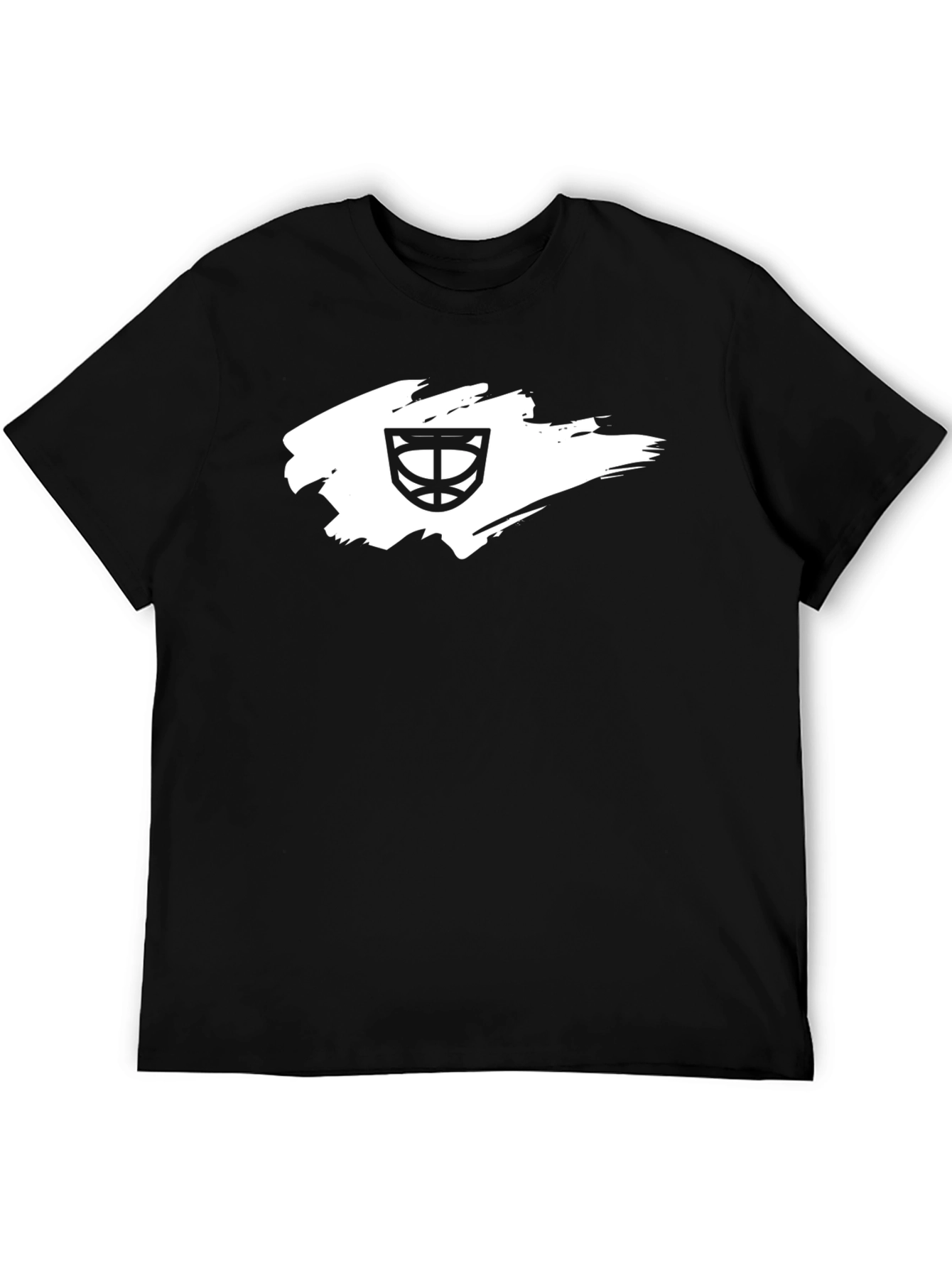 Mens Black T-Shirt with Basketball Hoop Graphic