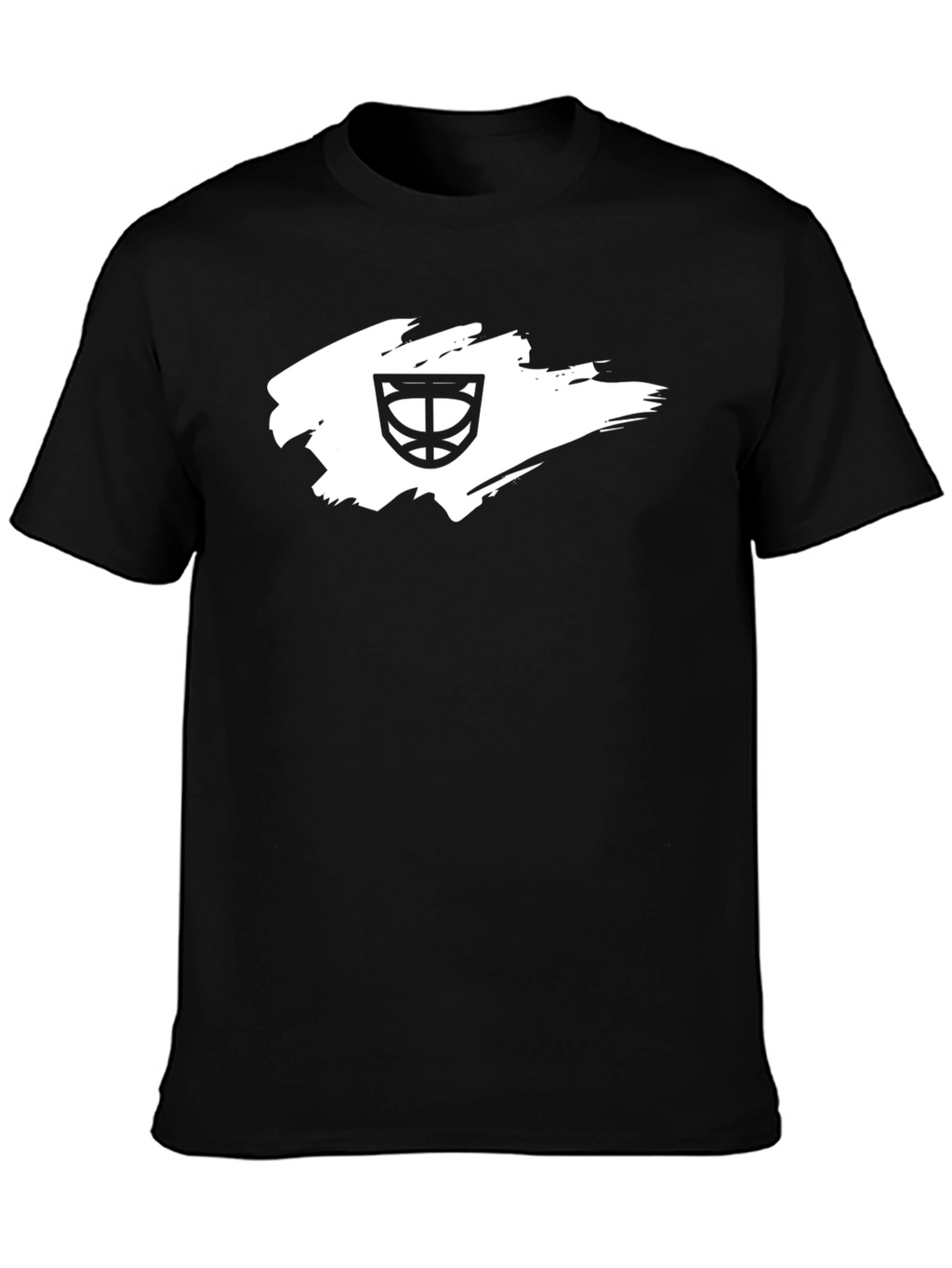 Mens Black T-Shirt with Basketball Hoop Graphic