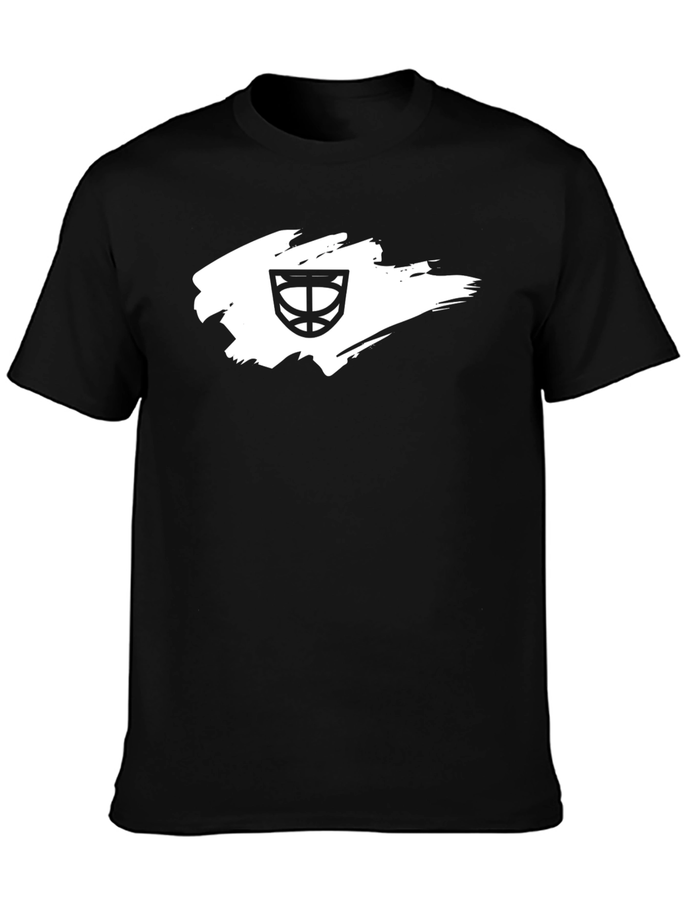 Mens Black T-Shirt with Basketball Hoop Graphic