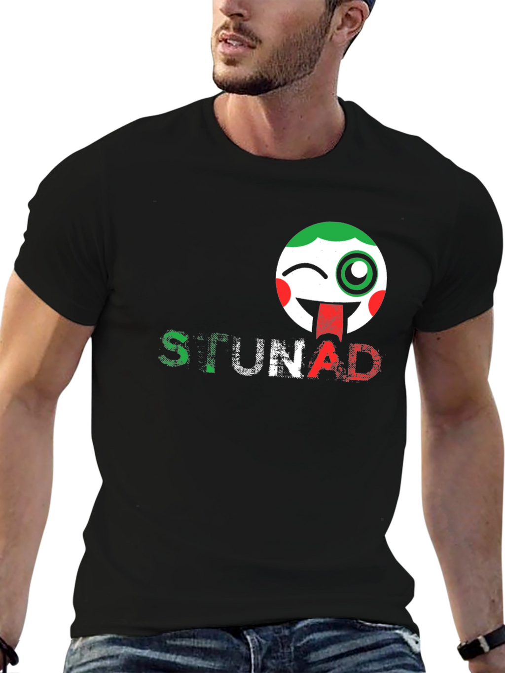 STUNAD Graphic Tee - Italian Flag Emoji Design