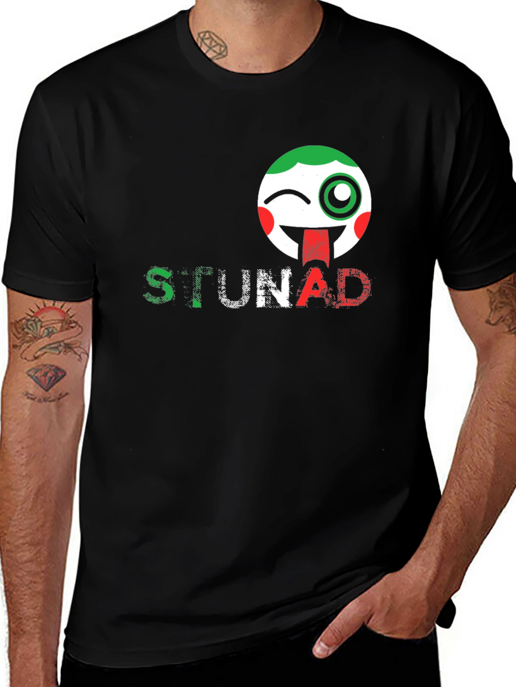 STUNAD Graphic Tee - Italian Flag Emoji Design