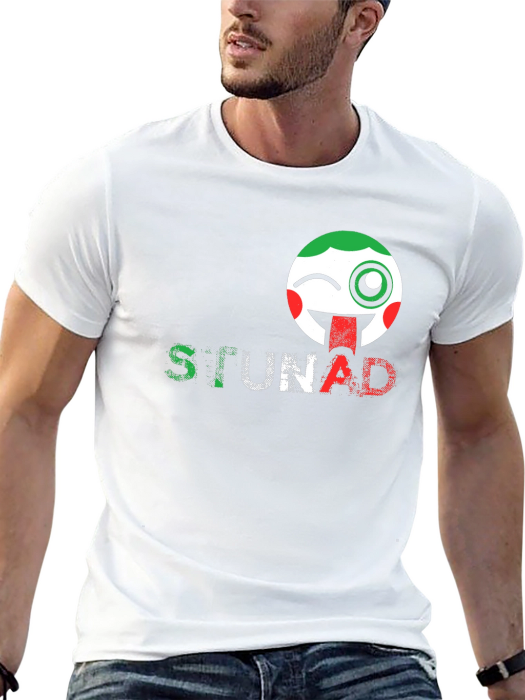 STUNAD Graphic Tee - Italian Flag Emoji Design