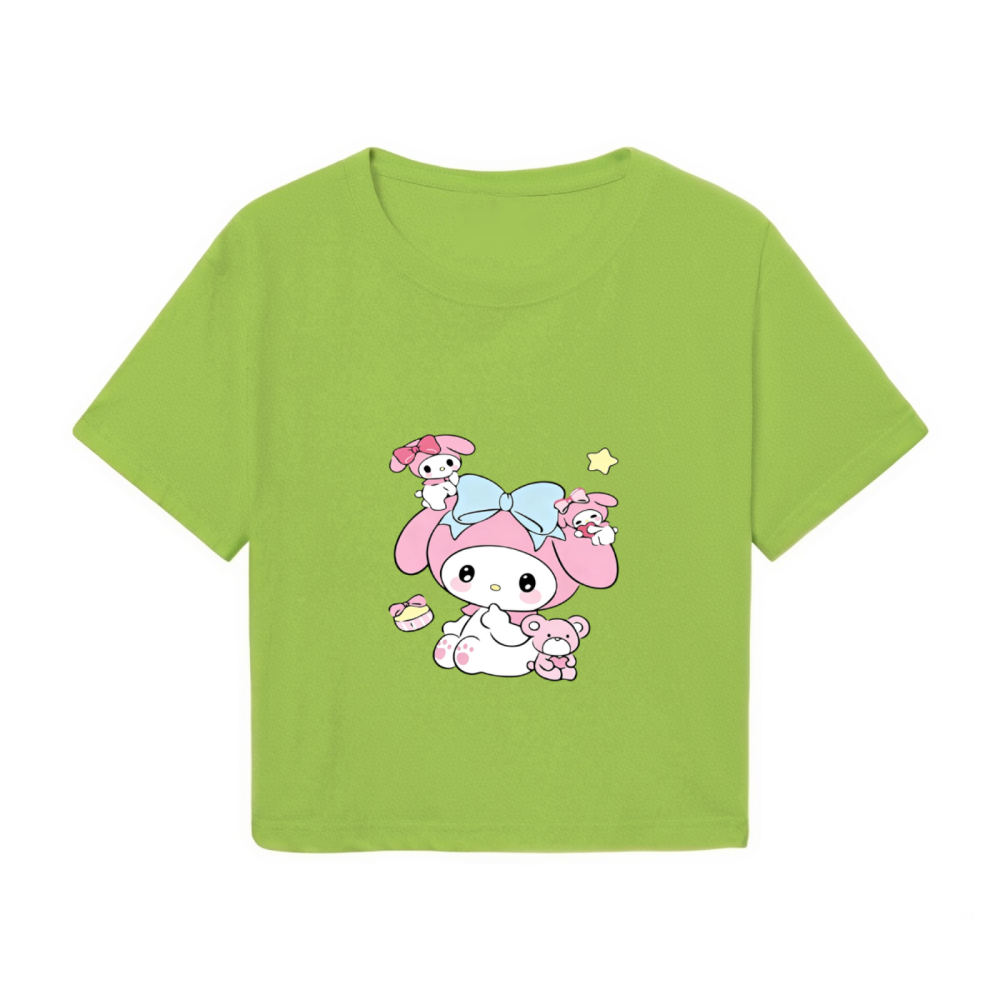 Lovely My Melody With Little Friends Green Cropped Tee