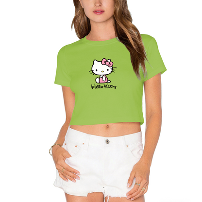Street?Style Swoosh Logo White Casual Cropped Tee