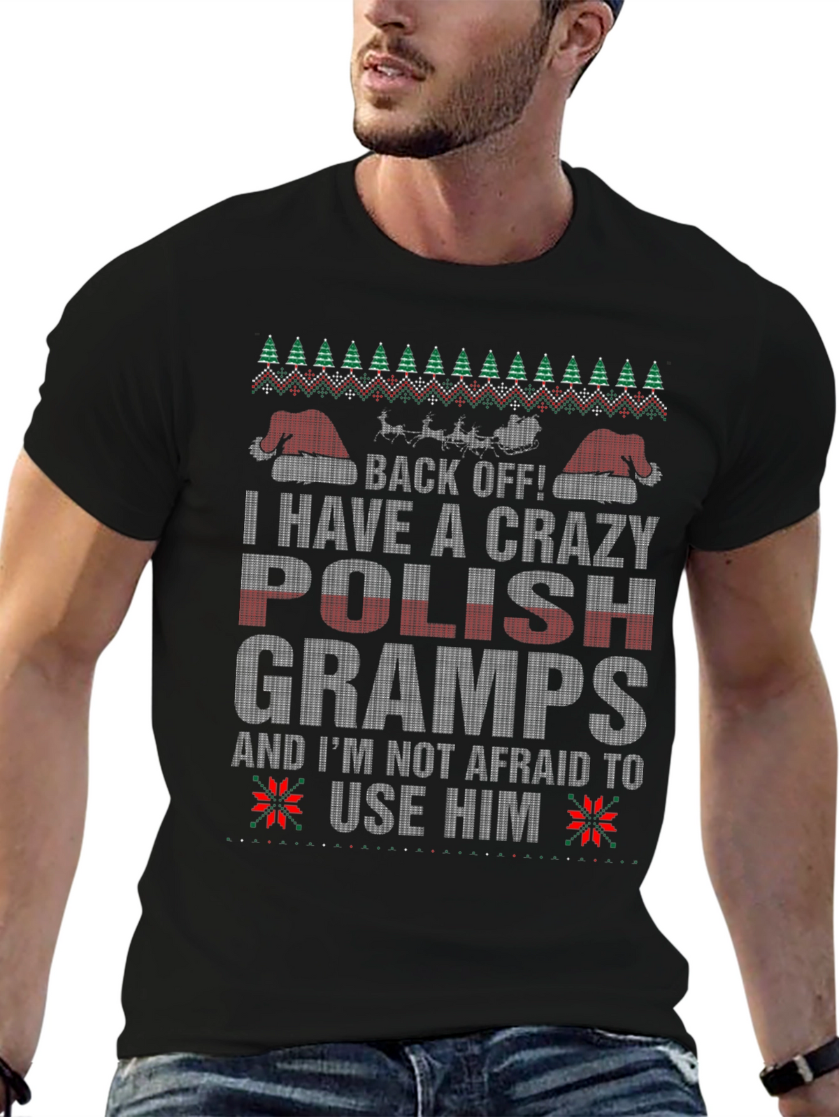 Crazy Polish Gramps Christmas T-Shirt