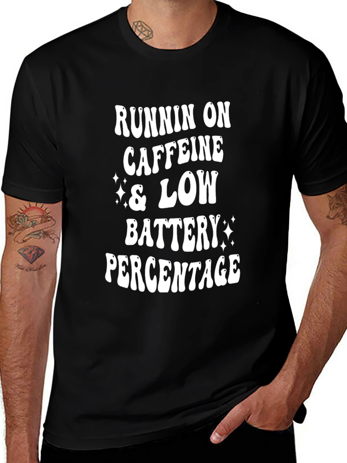 Runnin on Caffeine & Low Battery T-Shirt