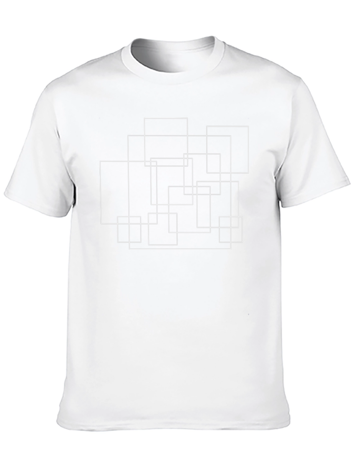 Modern Geometric Squares Black T-Shirt