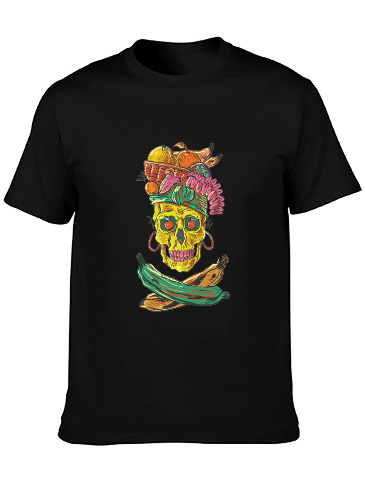 Skull & Fruit Graphic T-Shirt - Unique Design