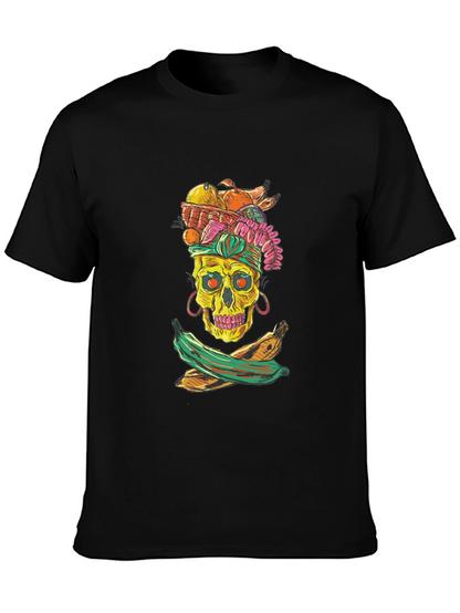 Skull & Fruit Graphic T-Shirt - Unique Design
