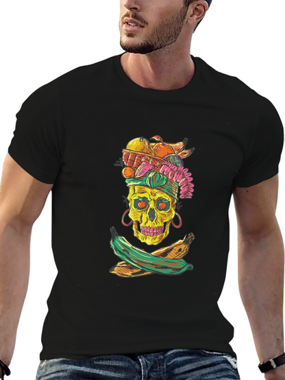 Skull & Fruit Graphic T-Shirt - Unique Design
