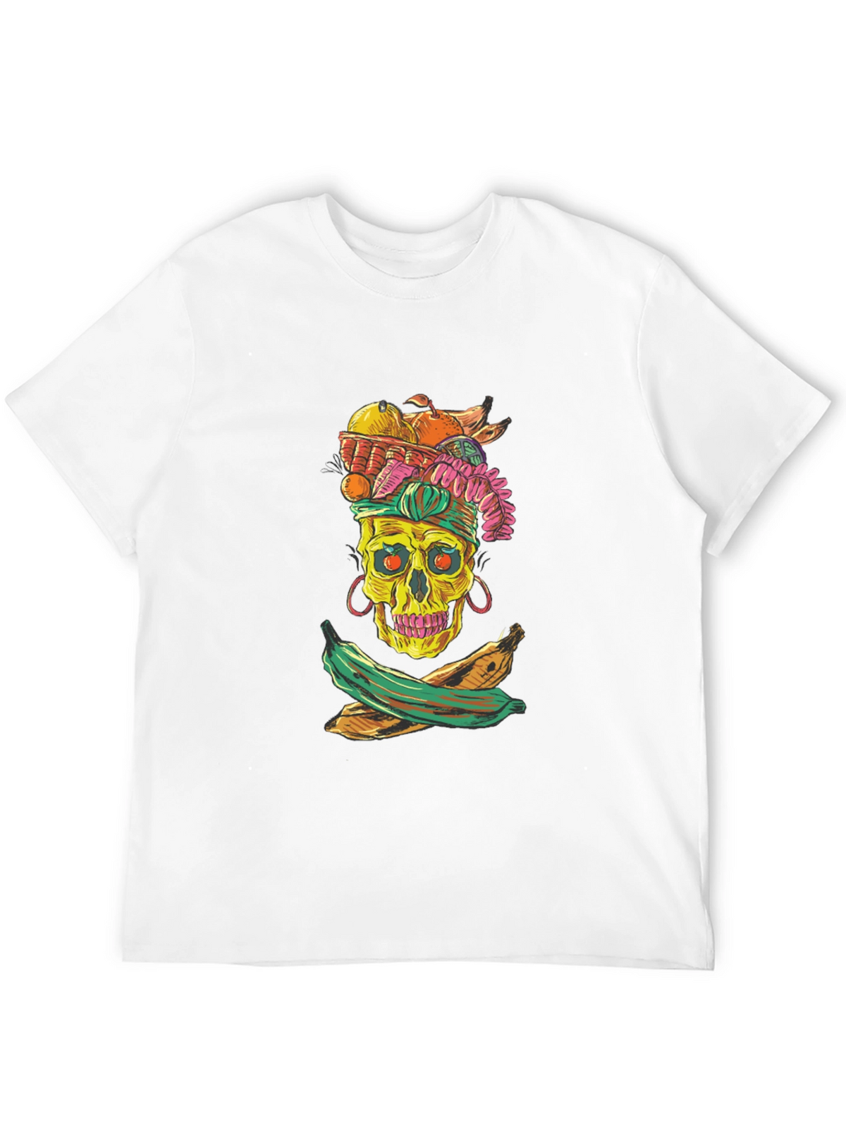 Skull & Fruit Graphic T-Shirt - Unique Design