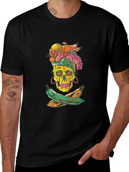 Skull & Fruit Graphic T-Shirt - Unique Design
