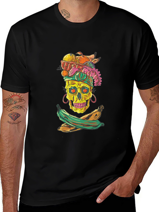 Skull & Fruit Graphic T-Shirt - Unique Design