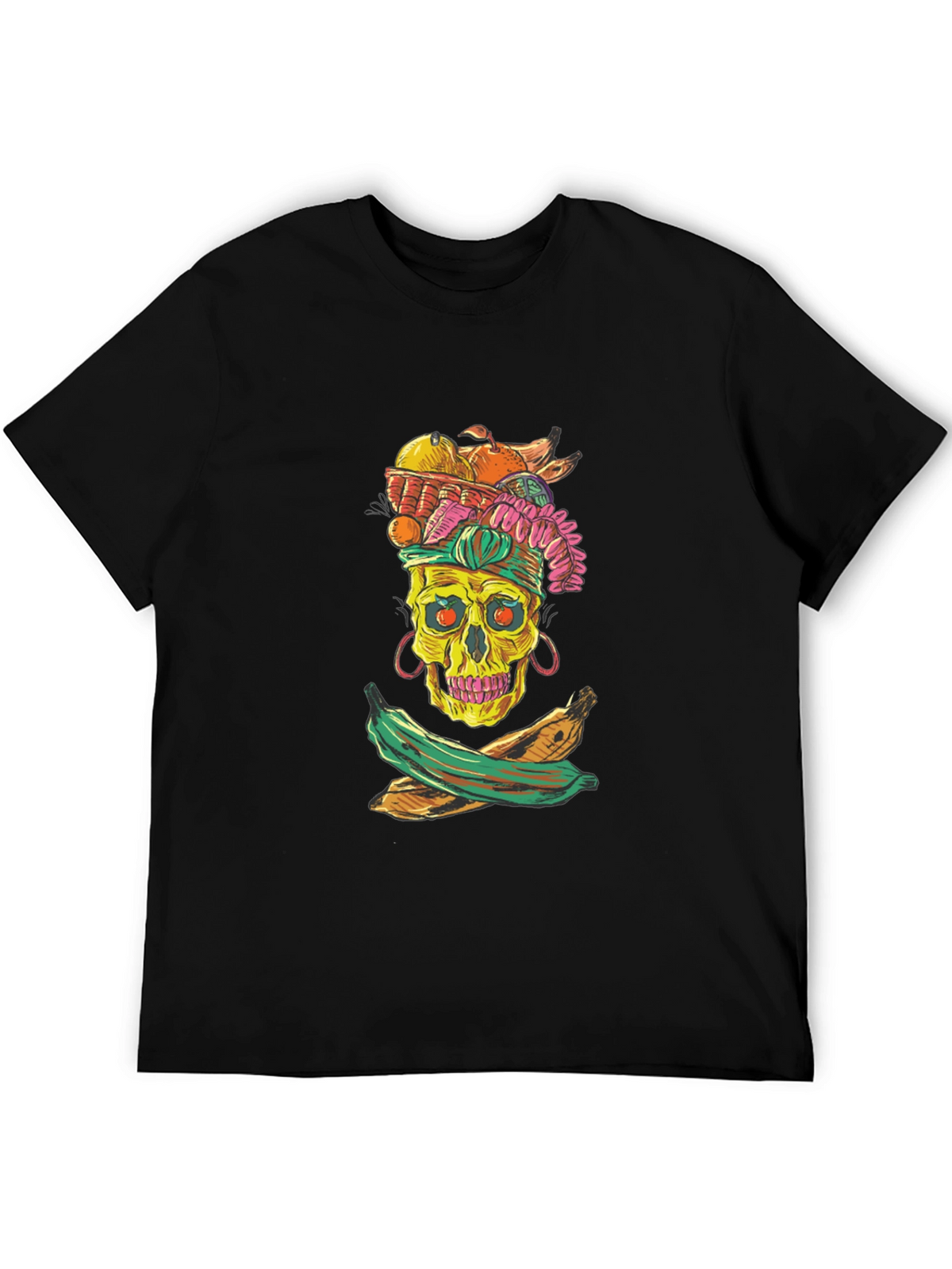 Skull & Fruit Graphic T-Shirt - Unique Design