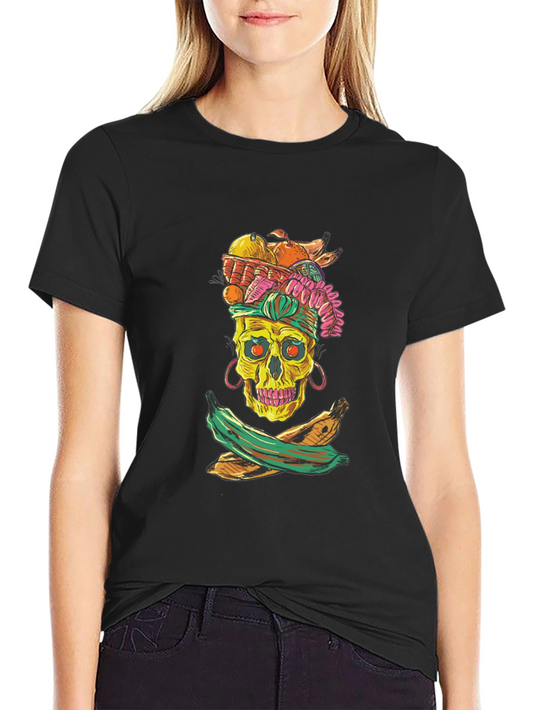 Skull & Fruit Graphic T-Shirt - Unique Design