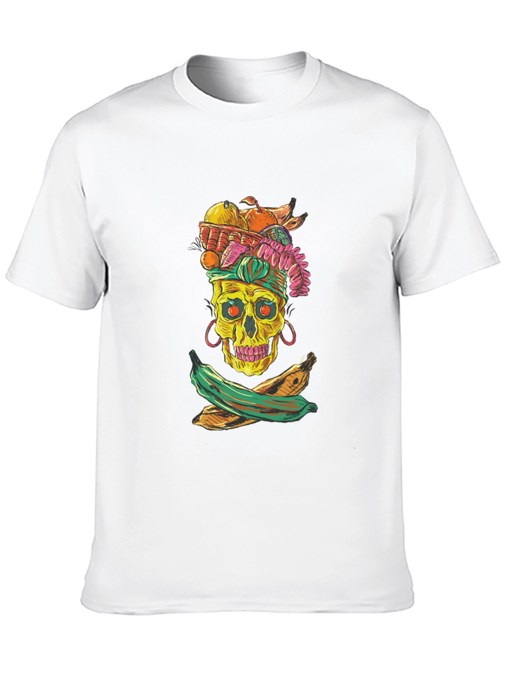 Skull & Fruit Graphic T-Shirt - Unique Design