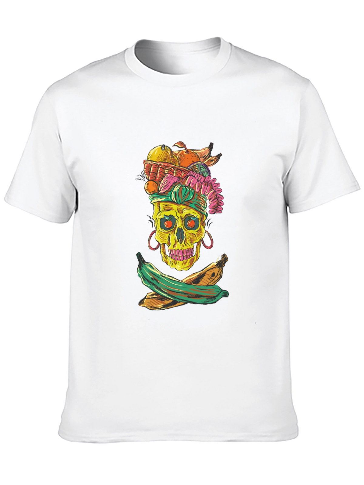 Skull & Fruit Graphic T-Shirt - Unique Design