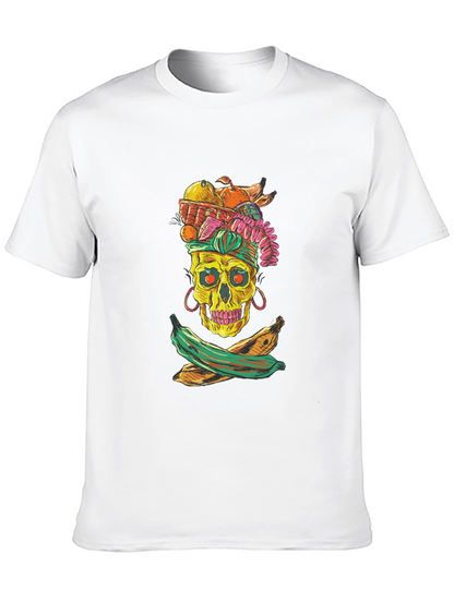 Skull & Fruit Graphic T-Shirt - Unique Design