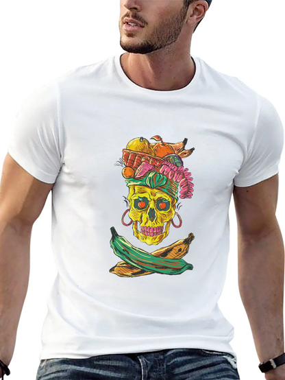 Skull & Fruit Graphic T-Shirt - Unique Design