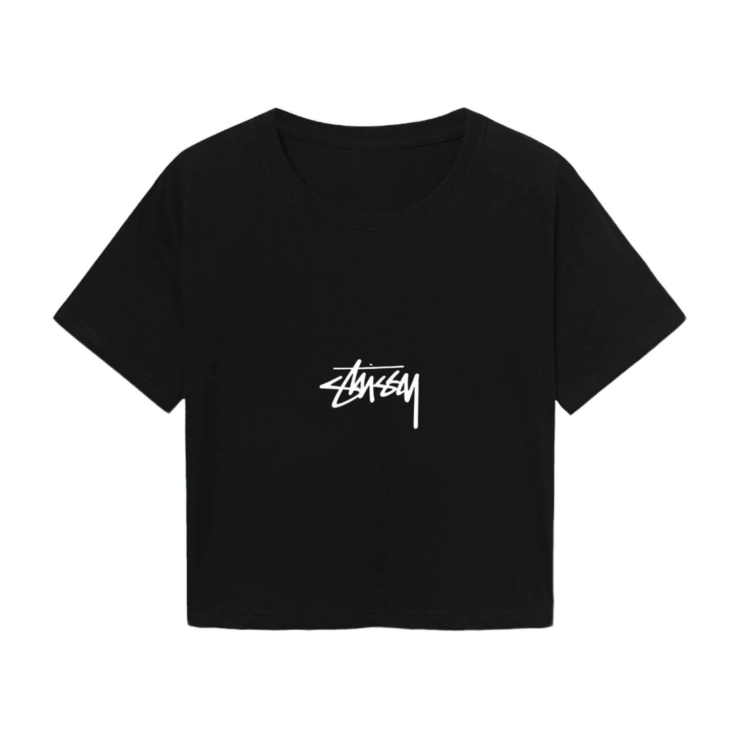 Classic Street Logo Black Cropped Short Tee