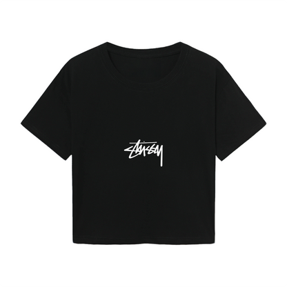 Classic Street Logo Black Cropped Short Tee