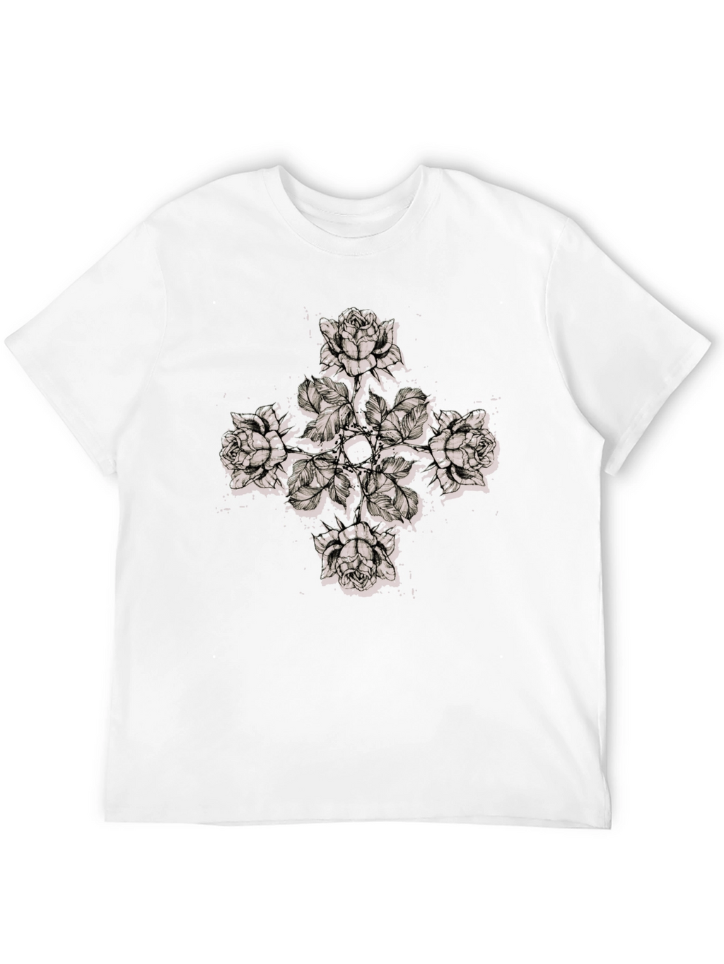 Floral Cross Graphic Print T-Shirt