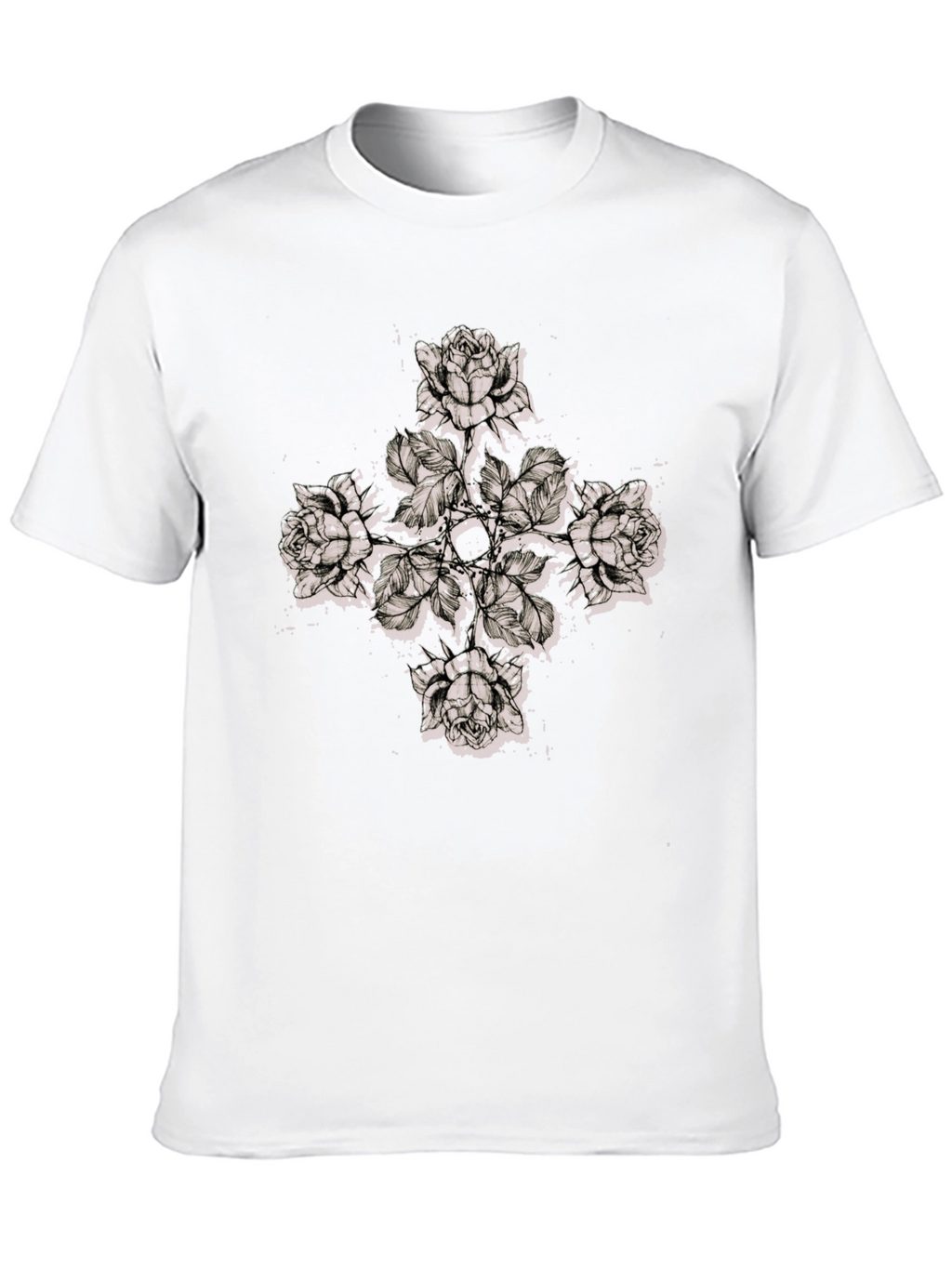 Floral Cross Graphic Print T-Shirt