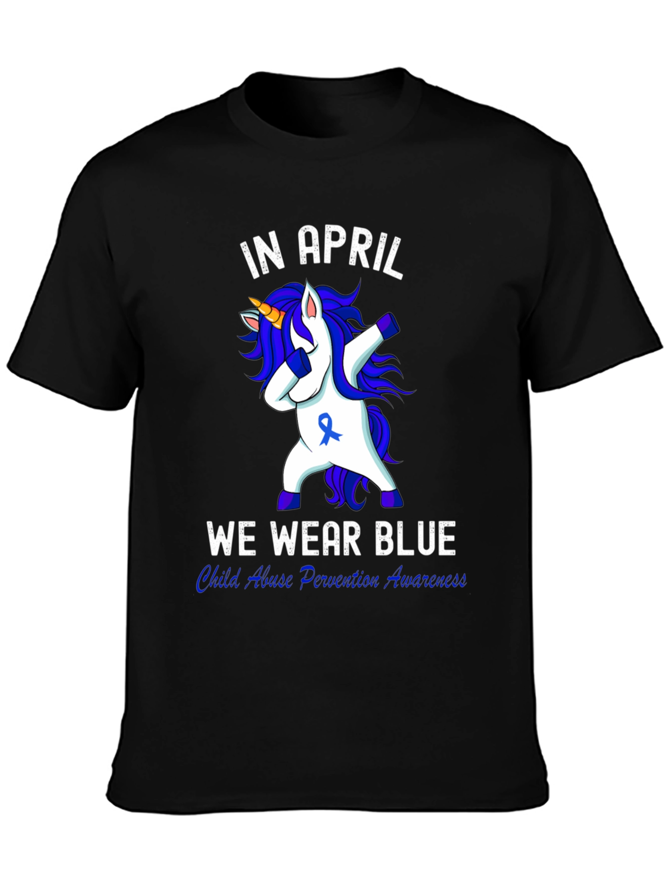 In April We Wear Blue Child Abuse Awareness Unisex T-Shirt