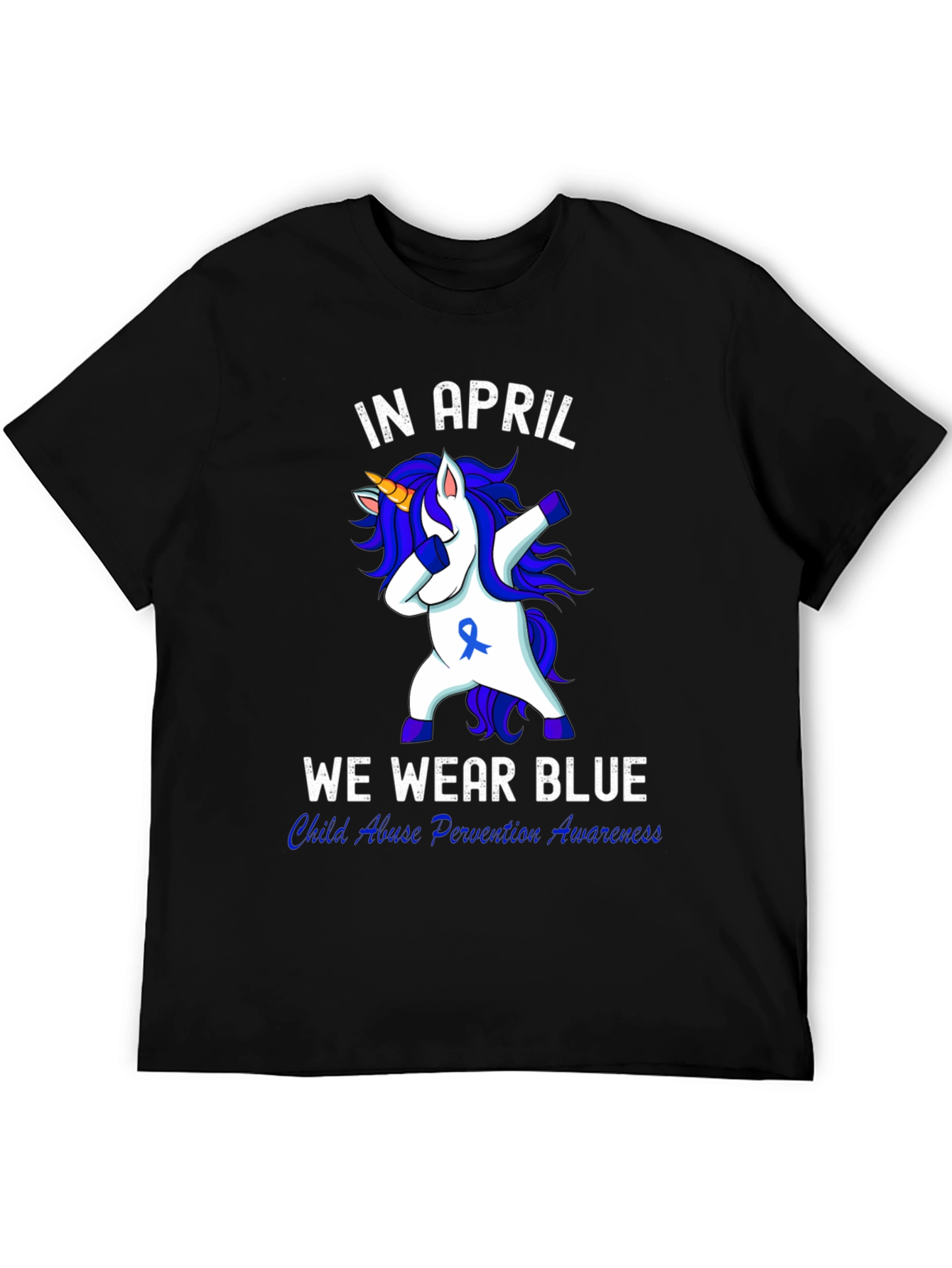 In April We Wear Blue Child Abuse Awareness Unisex T-Shirt