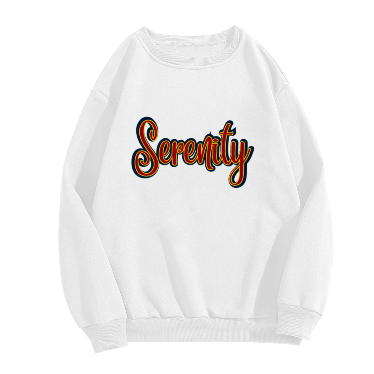 Serenity Retro Gradient Script Crewneck Sweatshirt | Vintage 70s Calm Lettering Pullover, Peaceful Gift
