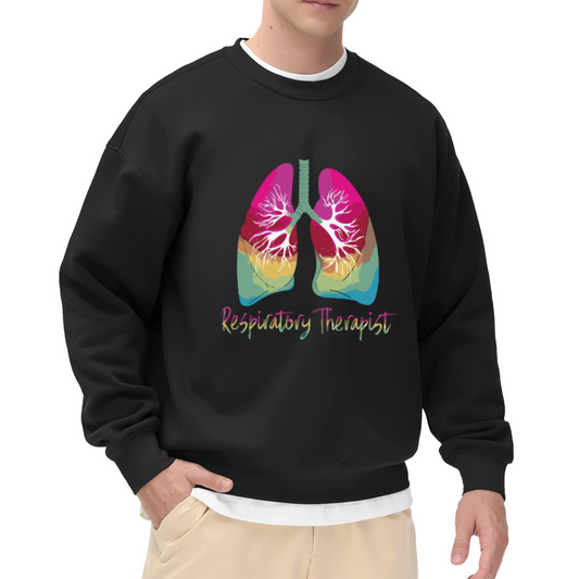 Respiratory Therapist Colorful Lungs Anatomy Crewneck Sweatshirt | Medical Career Pride Pullover, RT Gift