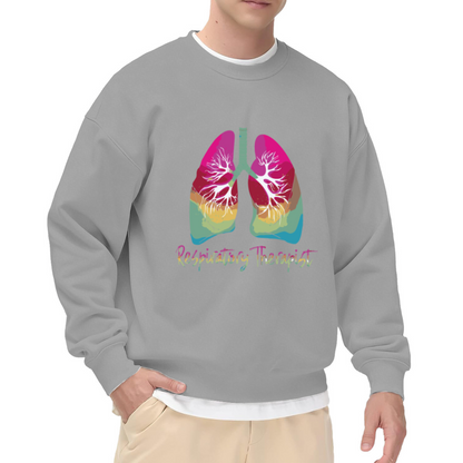 Respiratory Therapist Colorful Lungs Anatomy Crewneck Sweatshirt | Medical Career Pride Pullover, RT Gift